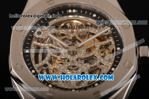 Audemars Piguet Royal Oak 41MM Asia Automatic Steel Case/Bracelet with Skeleton Dial and White Dot Markers - Click Image to Close